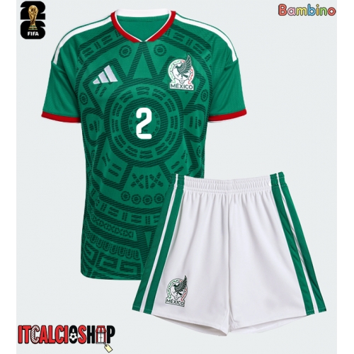 Messico Jorge Sanchez #2 Prima Maglia Bambino Mondiali 2026 Manica Corta (+ Pantaloni corti)